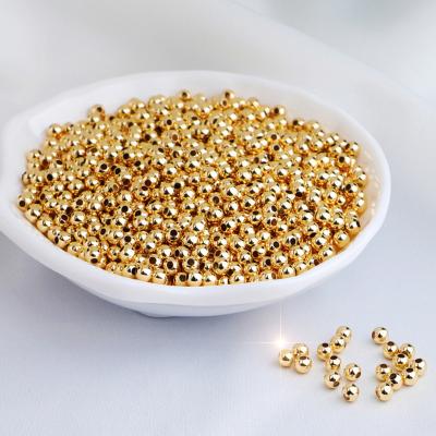 China METALS Smooth Round Vacuum Plating 14k 18K Gold Filled Bead 2-10mm For DIY Jewelry for sale