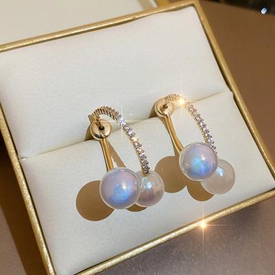 China FASHIONABLE Wholesale New Women Brincos Sensitive Bilateral Pearl Ear Stud For Girl Gifts Jewelry Drop Earrings for sale