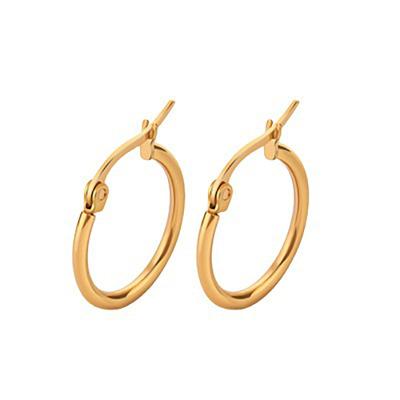 China Hiphop Pandahall Stainless Steel True Gold Plated Hypoallergenic Earrings Ring for sale