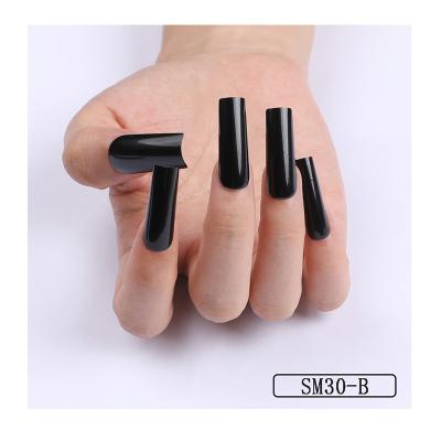 China Hot Selling Salon Effect Pre-designed Press On Nails Long Square Nail Tips Gel-X Nude Nails Extension For Salon Supplies for sale