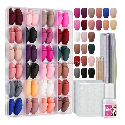 China Hot Selling Salon Effect Acrylic Nails For Women Press On Artificial Nail Box Luxury Packaging Custom Customize Nails for sale