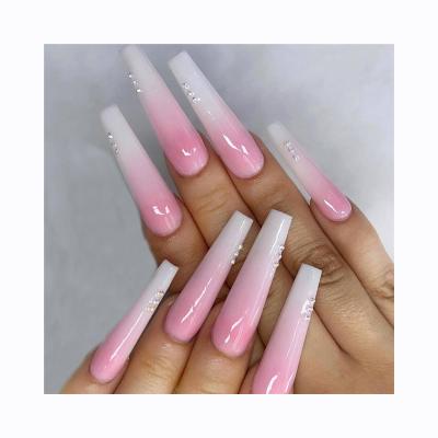 China European and American salon effect fashionable Diamond Inlaid with weave wearing acrylic artificial nails for sale