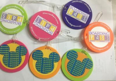 China round shape pvc baggage tags with printing back for sale