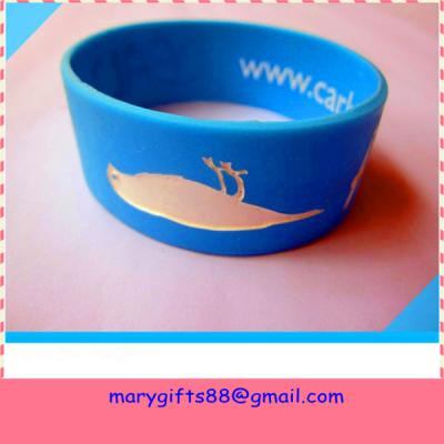 China fat design segmented color rubber silicone wrist band for sale