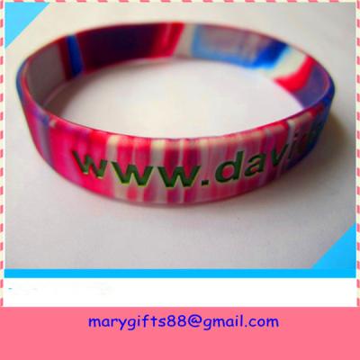 China 1/2 inch swirl colors silicone bangles for sale