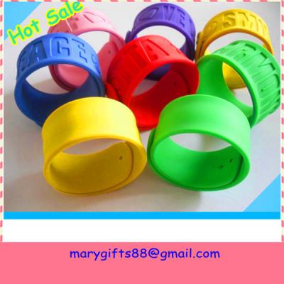 China customized silicone wholesale slap bracelets for sale