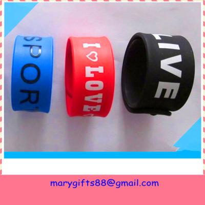 China china supply promotional silicone rubber slap wristband for sale