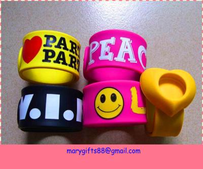 China cheap custom made silicone slap bracelet for sale