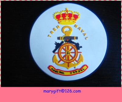 China 3D embossed logo pvc coaster with base for sale