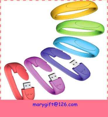 China silicone usb wristband with USB drive for sale