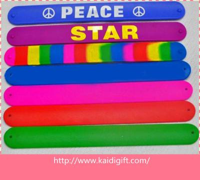 China Custom Rubber Silicone  Slap Bracelets Wristbands For Kids for sale