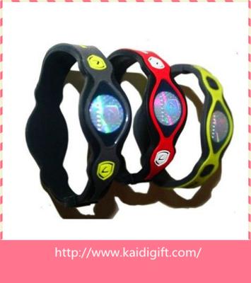 China Power Silicone Balance Bracelet silicon wrist strap for sale