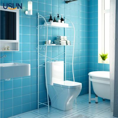 China Viable White Organizer Shelves Shampoo Metal Bathroom Rack Shelf Above Toilet Bathroom Storage Shelf for sale