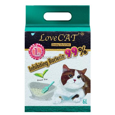 China Sustainable Lovepet LOVE CAT Peach Scent Tofu Cat Litter Flushable Clumping Cat Soil 99% Dustproof for sale