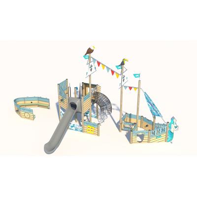 China Outdoor Park Amusement Park Cowboy Manufacturer Wholesale Mini Pirate Ship Playground For Kids Outdoor Playground Equipment for sale