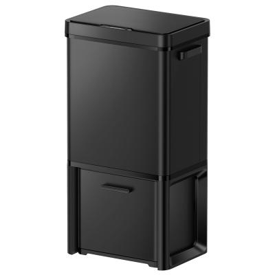 China 19 Gallon 72L CE RoHS Trash Sensor Stocked Automatic Waste Bin Recycle Match Garbage Bin Metal Trash Bin Office Furniture for sale