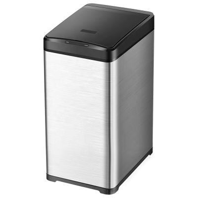 China 30L Stainless Steel Large Trash Bin Induction Trash Waste Waste Dust Bin Smart Kitchen Viable 8Gallon Automatic Sensor Trash Can for sale