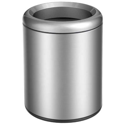 China RTS 9L Stainless Steel Round Trash Bin Storage Bin Bucket Bin Dust Bin Viable Waste Open Top Dust Bin for sale