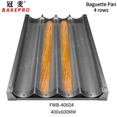 China Viable Bake Pro FWB-40604 Aluminum Baguette Tray Mold In Bakery Tools Non-Stick Bread Tray for sale