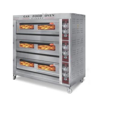 China RQCL-39 gas bread baking oven with 3 decks 9 trays capaicty for cake making machine for sale