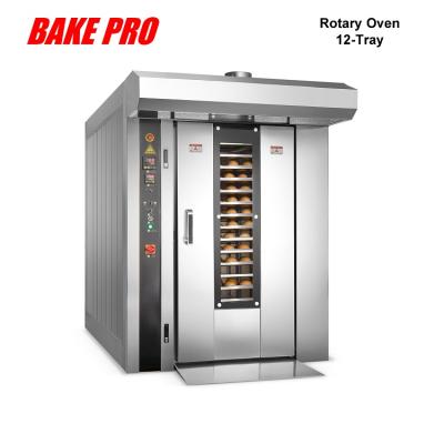 China Snack Factory XZL-12D Bakery Equipment 12 Trays Electric Baking Rotary Oven For Making 180 Buns Each Time for sale