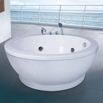 China Freestanding Body Massage Whirlpool Round Double Whirlpool Bathtub Circle Massage Bathtub for sale