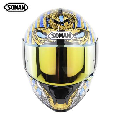 China SOMAN full face motorcycle helmet ECE&DOT Approved SM961 dual lens safety Casco Flip up capacetes for sale