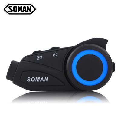 China SOMAN M3 Waterproof 6 Riders Motorcycle BT & WIFI Recorer Helmet Intercom Interphone with 1080P Lens DVR for sale