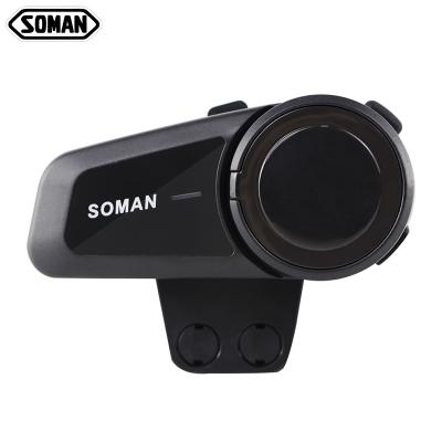 China SOMAN Motorcycle Intercom helmet Casco Headset Helmet BT Earphone waterproof Kits FM Radio SM-M2 for sale