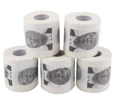 China Daily Housekeeping Joke Fun Printed 100 Rolls Roll Tissue Gag Gift Novelty Toilet Paper Donald Trump Toilet Paper Fast Delivery Lower MOQ for sale