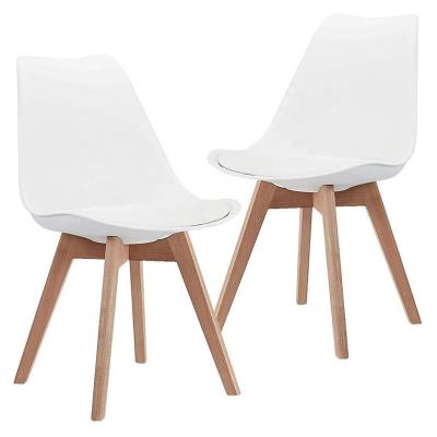 China Dining Tulip Chair With Wood Legs Simple High Quality Cheap Stackable Design Plastic Dining Car Kitchen Restaurant Factory for sale