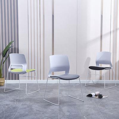 China Hot Selling Metal Frame Fabric Hot Selling Office Chair Stackable Staff Used Armless Training Conference Room Guest Stacking Stacking Chair for sale