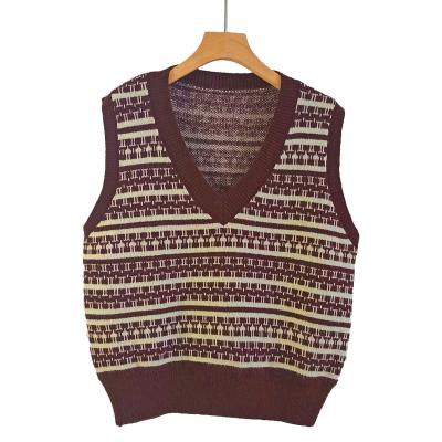 China New Anti-Wrinkle Listing Autumn Casual Knitted Argyle V-Neck Sweater Vest Girls for sale