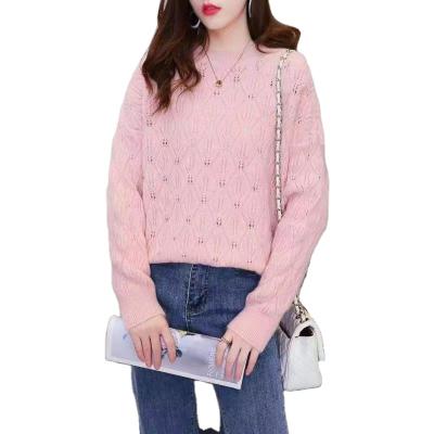 China Anti-wrinkle Factory Outlet Winter Causal Knitted Solid Regular Sweater Sweater Women for sale