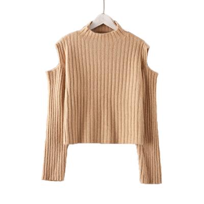 China Winter Sale Anti-wrinkle Lolita Style Knitted Sloid Regular Crew Neck Women Sweater Warm Sweater for sale