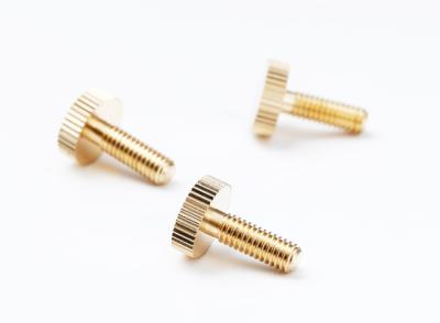 China Knurling Thin Head Brass Thumb Screw For Electronics Aaviation Marine for sale