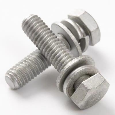 China GB 9074.24 GB 9074.26 Grey Hex Head Bolts and Plain Washers Spring Washers Assemblies with Daromet Finish for sale