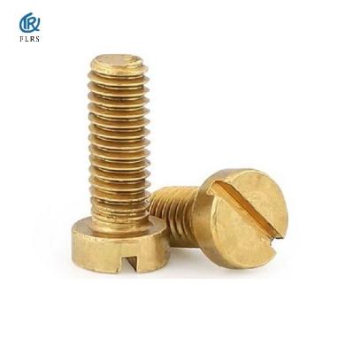 China Brass Slotted Cap Head Mechanical Screw / Round Head Slotted Machine Screw for sale