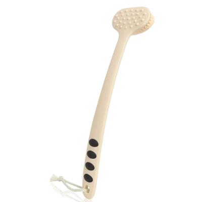 China All Natural Brush One Wholesale Plastic Exfoliating Dry Back Body Scrub Dry Scrubber Long Handle Shower Bath Brush For Cellulite for sale