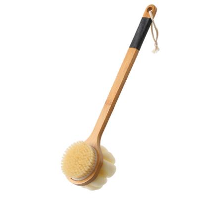 China All Natural Shower Body Brush with Natural Bristle100% Vegan Sisal Bristle Exfoliating Brush Handle Bamboo Wood Shower Body Dry Brush for sale