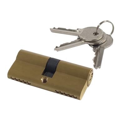 China Modern Customized Sized Double Sided Key Cylinder Key Lock Door Lock Brass Key Cylinder With Computer Keys for sale