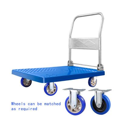 China Easy to carry Hand Trolley Four Wheel Folding Hand Truck flat Cart  folding service cart for sale