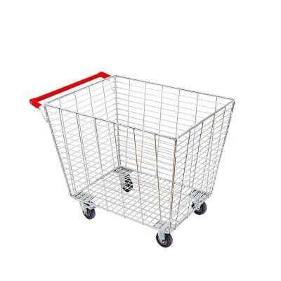 China Supermarkets Supermarket mesh basket large shopping bargain warehouse picking goods flow grid storage cage dolly for sale