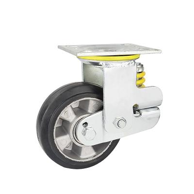 China Flat Free Rubber Medical Casters Wheels Spring Casters Heavy Duty Caster Wheel Swivel With Brake for sale