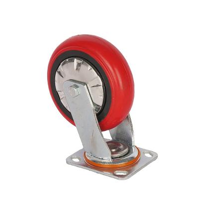 China Flat Free Iron Caster Wheels For Sale Industrial Polyurethane Casters Wheels And Castors Brake Scaffolding Caster Wheel for sale