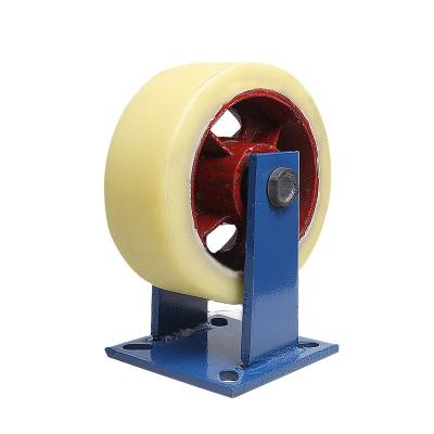 China Flat Free Fixed Caster Wheel With Brake Heavy Duty Industrial Nylon Caster Wheel Manufacturer for sale