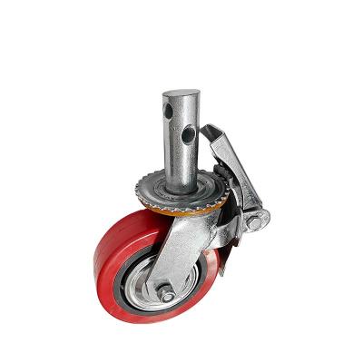 China Flat Free Plastic core polyurethane Heavy duty casters PU Durable scaffold caster wheel for sale