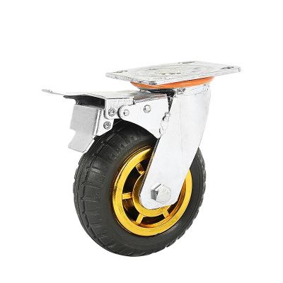 China Flat Free High Quality Hot Sale Low Ex-factory Price Wholesale Plate Brake Stand Shock Absorbing Heavy Duty Caster for sale