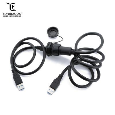 China Data Transfer USB Twist Lock Type Waterproof Panel Mount Connector for sale