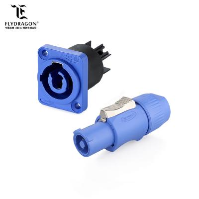 China Blue Power Input Male to Female Connector, Panel Mount Connector for Stage Light for sale